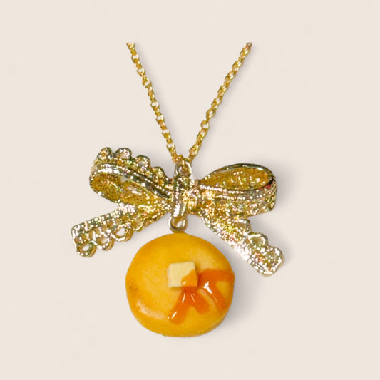Pancake and Bow Necklace